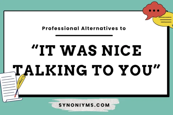 professional alternatives to it was nice talking to you