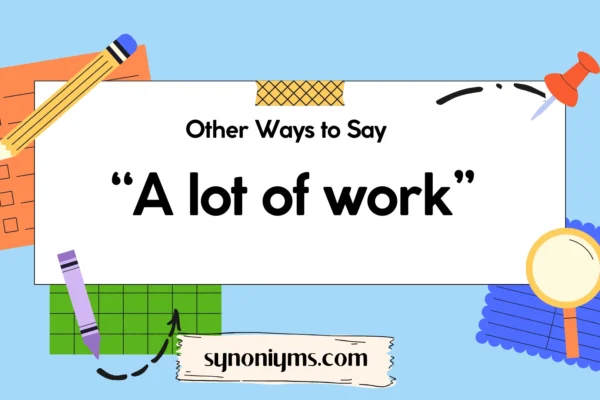 other ways to say a lot of work