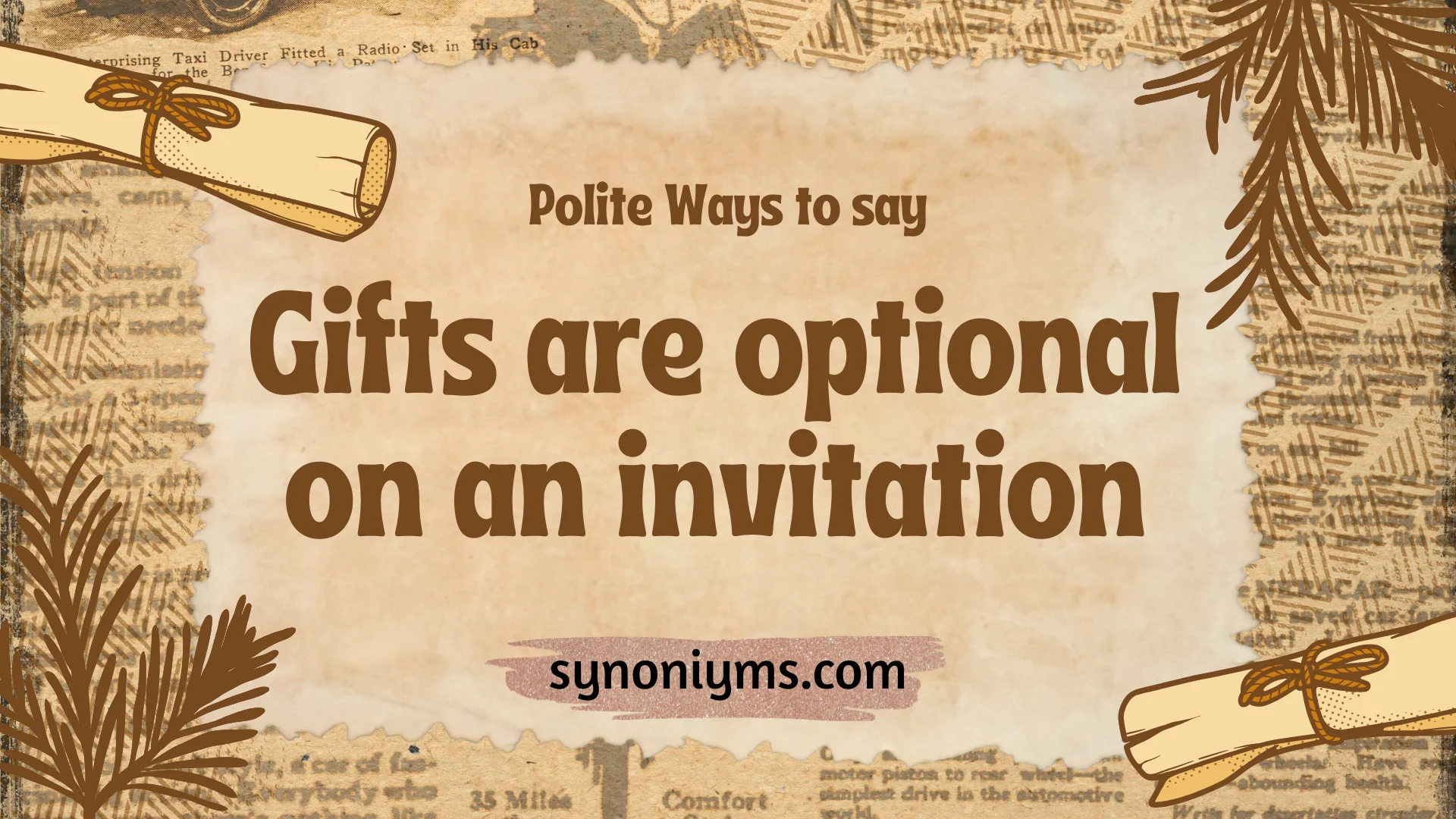 polite ways to say gifts are optional on an invitation